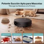 SereneLife Robot Aspirador y Trapeador Automático Inteligente, Control por App, 3 Modos de Limpieza, Autocarga, Succión de 700Pa, Ideal para Pelos de Mascotas, Alfombras y Pisos Duros