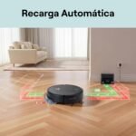 SereneLife Robot Aspirador y Trapeador Automático Inteligente, Control por App, 3 Modos de Limpieza, Autocarga, Succión de 700Pa, Ideal para Pelos de Mascotas, Alfombras y Pisos Duros