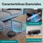 SereneLife Robot Aspirador y Trapeador Automático Inteligente, Control por App, 3 Modos de Limpieza, Autocarga, Succión de 700Pa, Ideal para Pelos de Mascotas, Alfombras y Pisos Duros