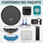 SereneLife Robot Aspirador y Trapeador Automático Inteligente, Control por App, 3 Modos de Limpieza, Autocarga, Succión de 700Pa, Ideal para Pelos de Mascotas, Alfombras y Pisos Duros