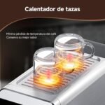 AMZCHEF Cafetera Espresso 20 Barras con Espumador de Leche, 1350 W Acero Inoxidable con Pantalla LED y Depósito Extraíble de 1,2 L, Diseño Compacto para el Hogar
