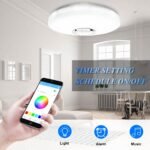 Lámpara de Techo LED 36W con Altavoz Bluetooth, Plafón LED RGB Ø30cm Regulable con Mando a Distancia y APP, Plafón LED Musical para Dormitorios, Habitaciones Infantiles, Salones