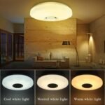 Lámpara de Techo LED 36W con Altavoz Bluetooth, Plafón LED RGB Ø30cm Regulable con Mando a Distancia y APP, Plafón LED Musical para Dormitorios, Habitaciones Infantiles, Salones