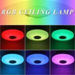 Lámpara de Techo LED 36W con Altavoz Bluetooth, Plafón LED RGB Ø30cm Regulable con Mando a Distancia y APP, Plafón LED Musical para Dormitorios, Habitaciones Infantiles, Salones