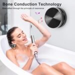 Yunseity Altavoz Bluetooth, Altavoz de conducción ósea, Altavoz de Ducha estéreo Bluetooth, Resistente al Agua, Compatible con Radio FM, para Viajes, Camping, Ducha (Negro)