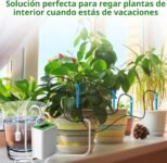 Sistema de riego automático, 12 kits de riego por goteo mejorados para plantas de interior, pantalla LED y dispositivos de riego recargables USB para plantas en macetas