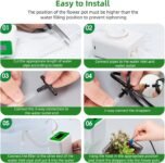 Sistema de riego automático, 12 kits de riego por goteo mejorados para plantas de interior, pantalla LED y dispositivos de riego recargables USB para plantas en macetas