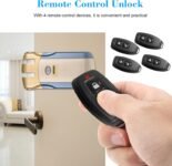 Cerradura de control remoto inalámbrico Seguridad invisible Entrada de puerta sin llave Cerradura inteligente Metal de aleación de zinc con sistema de seguridad de 2/4 llaves remotas