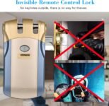 Cerradura de control remoto inalámbrico Seguridad invisible Entrada de puerta sin llave Cerradura inteligente Metal de aleación de zinc con sistema de seguridad de 2/4 llaves remotas