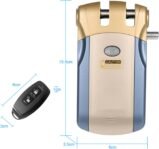 Cerradura de control remoto inalámbrico Seguridad invisible Entrada de puerta sin llave Cerradura inteligente Metal de aleación de zinc con sistema de seguridad de 2/4 llaves remotas