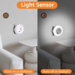 Aigostar Luz Nocturna con Enchufe y Toma de Corriente, Luz Nocturna de 3 Colores con Sensor de Luz y Control Táctil, Luz Nocturna Infantil para Dormitorio, Pasillo, Cocina