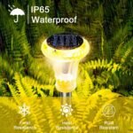 Luces solares para jardín al aire libre, 12 piezas LED lámpara de camino, luz cálida 3000 K, impermeable IP65, luces LED solares para patio, caminos, terraza, piso, entrada, césped, carril