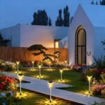 Luces solares para jardín al aire libre, 12 piezas LED lámpara de camino, luz cálida 3000 K, impermeable IP65, luces LED solares para patio, caminos, terraza, piso, entrada, césped, carril