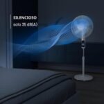 Rowenta Turbo Silence Ventilador de Pie, Sólo 35dB (A) Modo Nocturno Silencioso Ahorro de Energía 12 Velocidades, Pantalla LED Digital, Temporizador, Mando a Distancia, Blanco, VU5650