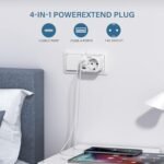 LENCENT USB C Enchufe 4000W, Cargador de Pared con Salida AC (250V/16A) + 3 Puertos USB, Carga Rápida QC3.0+PD20W con Funda Ignífuga para Móvil, Tablet, Apto para Cocina, Oficina, Hogar