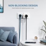 LENCENT USB C Enchufe 4000W, Cargador de Pared con Salida AC (250V/16A) + 3 Puertos USB, Carga Rápida QC3.0+PD20W con Funda Ignífuga para Móvil, Tablet, Apto para Cocina, Oficina, Hogar