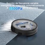 Robot Aspirador y Fregonas Robot Aspirador 2 en 1 Hasta 5500Pa Aspirador de Succión 8 cm Ultra Sottile 2.4GHz WiFi/App/Alexa/Control Remoto Apto para Suelos Pelo de Mascotas Negro