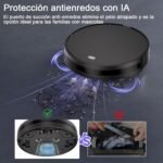 Robot Aspirador y Fregonas Robot Aspirador 2 en 1 Hasta 5500Pa Aspirador de Succión 8 cm Ultra Sottile 2.4GHz WiFi/App/Alexa/Control Remoto Apto para Suelos Pelo de Mascotas Negro