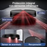 Robot Aspirador y Fregonas Robot Aspirador 2 en 1 Hasta 5500Pa Aspirador de Succión 8 cm Ultra Sottile 2.4GHz WiFi/App/Alexa/Control Remoto Apto para Suelos Pelo de Mascotas Negro