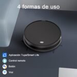 Robot Aspirador y Fregonas Robot Aspirador 2 en 1 Hasta 5500Pa Aspirador de Succión 8 cm Ultra Sottile 2.4GHz WiFi/App/Alexa/Control Remoto Apto para Suelos Pelo de Mascotas Negro