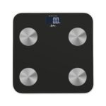 JATA HOGAR HBAS1155 – Báscula Inteligente Digital Bluetooth con App OkOK, Análisis Corporal (Grasa, IMC, Agua, Masa Muscular), 180 kg, 15 Usuarios, Temperit Crystal