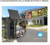 Cámara de timbre inalámbrico con cubierta solar para sistema Tuya, videoportero 1080P, sensor de detección de movimiento y diseño impermeable IP65 para exteriores (negro)