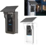 Cámara de timbre inalámbrico con cubierta solar para sistema Tuya, videoportero 1080P, sensor de detección de movimiento y diseño impermeable IP65 para exteriores (negro)