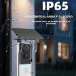 Cámara de timbre inalámbrico con cubierta solar para sistema Tuya, videoportero 1080P, sensor de detección de movimiento y diseño impermeable IP65 para exteriores (negro)