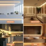Tira LED COB Blanca, Kit de Tira de Luz Debajo del Gabinete con Control Remoto RF para Vitrina, Cocina, Escritorio, Estante, Gabinete, Incluye Adaptador de 24 V (Blanco Cálido, 5 Metros)