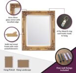 Select Mirrors Ródano Espejo de estilo barroco antiguo Estilo francés vintage 42 cm x 53 cm Decoración elegante para el hogar Oro antiguo 42 cm x 53 cm