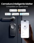 SwitchBot WiFi Pro Smart Lock con batería recargable, Matter Over WiFi, cerradura electrónica, instalación rápida en cerraduras existentes, compatible con Apple Home, Alexa, Google Home