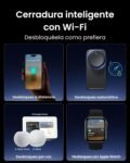 SwitchBot WiFi Pro Smart Lock con batería recargable, Matter Over WiFi, cerradura electrónica, instalación rápida en cerraduras existentes, compatible con Apple Home, Alexa, Google Home