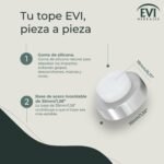 I-254/35-BAM Tope de Puerta para Pared, Adhesivo o Tornillo, Acero Inoxidable Mate, Caucho Blanco 35 mm x 18 mm