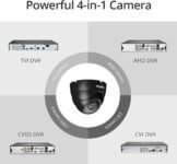 SANNCE 1080P 4-en-1 IP66 Cámara de seguridad CCTV AHD/TVI/CVI/CVBS Cámara de vigilancia Robusta Analógica Negra 2MP Interior/Exterior 100 pies Visión nocturna