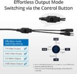 SANNCE 1080P 4-en-1 IP66 Cámara de seguridad CCTV AHD/TVI/CVI/CVBS Cámara de vigilancia Robusta Analógica Negra 2MP Interior/Exterior 100 pies Visión nocturna