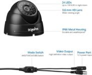 SANNCE 1080P 4-en-1 IP66 Cámara de seguridad CCTV AHD/TVI/CVI/CVBS Cámara de vigilancia Robusta Analógica Negra 2MP Interior/Exterior 100 pies Visión nocturna