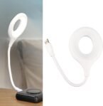Lámpara de Escritorio Inteligente Controlada por Voz LED Luz Nocturna de Brillo Ajustable para Dormitorio, Blanco+naranja