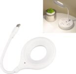 Lámpara de Escritorio Inteligente Controlada por Voz LED Luz Nocturna de Brillo Ajustable para Dormitorio, Blanco+naranja