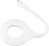 Lámpara de Escritorio Inteligente Controlada por Voz LED Luz Nocturna de Brillo Ajustable para Dormitorio, Blanco+naranja