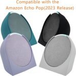 Compatible con Amazon Echo Pop (versión 2023), cubierta protectora de silicona gruesa, la base es más estable, protección de 360° y un ajuste perfecto con la carcasa del altavoz (blanco)