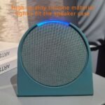 Compatible con Amazon Echo Pop (versión 2023), cubierta protectora de silicona gruesa, la base es más estable, protección de 360° y un ajuste perfecto con la carcasa del altavoz (blanco)