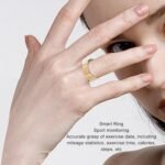 Vikye Health Tracker con anillo inteligente, anillos de salud portátiles con seguimiento del sueño, anillos de seguimiento de actividad física para mujeres y hombres, con (dorado)