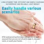 Vikye Health Tracker con anillo inteligente, anillos de salud portátiles con seguimiento del sueño, anillos de seguimiento de actividad física para mujeres y hombres, con (dorado)