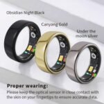 Vikye Health Tracker con anillo inteligente, anillos de salud portátiles con seguimiento del sueño, anillos de seguimiento de actividad física para mujeres y hombres, con (dorado)
