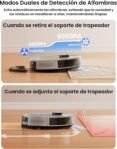Lefant M2 Pro Robot Aspirador y Fregona con Autovaciante, 6000Pa, Autovaciante 90 Días, 140min, Mapeo Multinivel, Navegación dToF, Obstáculos 190° PSD, 5G WiFi/App/Alexa, Gris