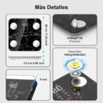 Báscula de baño digital con báscula de grasa corporal, báscula inteligente Bluetooth con análisis (negro profundo)