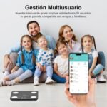 Báscula de baño digital con báscula de grasa corporal, báscula inteligente Bluetooth con análisis (negro profundo)