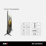 Televisor 24″ BSL-24T2HDV2 Televisor LED HD 1366×768 | 60Hz | USB | DVBT2 HD H.265 | DVB-S2 | | HDMI