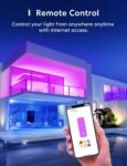 Meross Bombilla LED Inteligente WiFi, Bombilla Multicolor RGBWW, 2700-6500K, Compatible con Alexa, Google Home, 1 Pieza