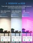 Meross Bombilla LED Inteligente WiFi, Bombilla Multicolor RGBWW, 2700-6500K, Compatible con Alexa, Google Home, 1 Pieza